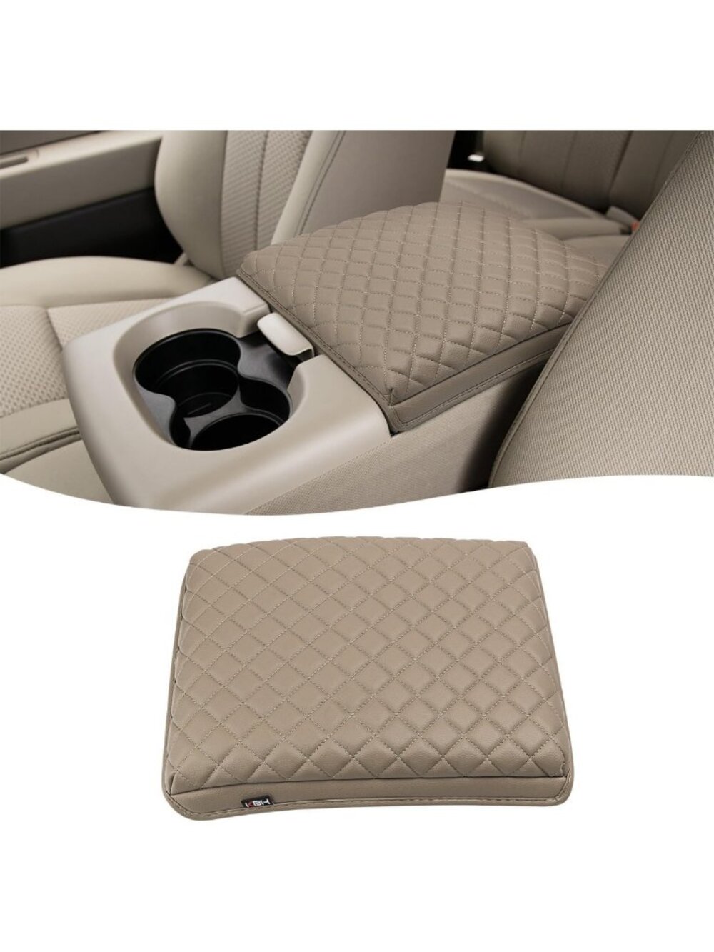 Beige Center Console Armrest Cushion Cover for Ford F150 2004-2010, Vinyl